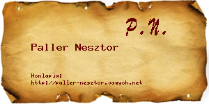 Paller Nesztor névjegykártya